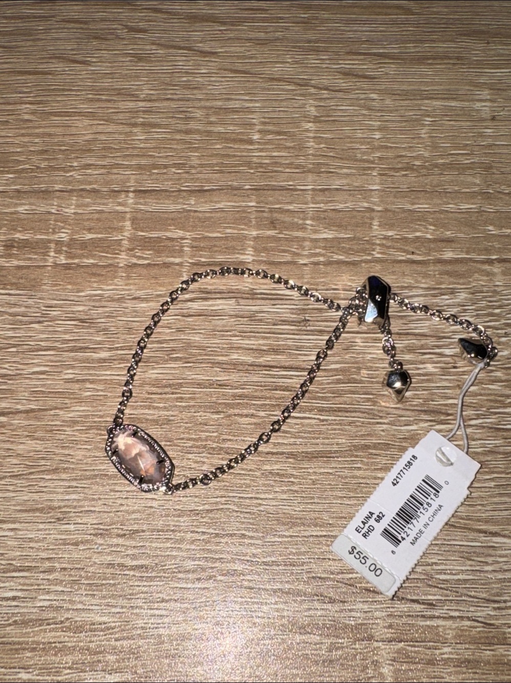Kendra Scott Elaina Silver Chain Bracelet new adjustable